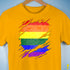 LGBTQ Pride Flag Ripped Reveal Premium Unisex T-Shirt - Gold