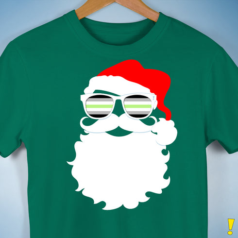 Santa’s Agender Pride Flag Shades Premium Unisex T-Shirt - Kelly Green