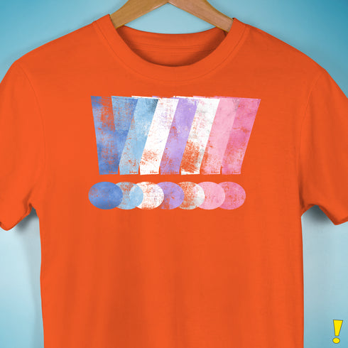 Bigender Pride Grunge Exclamation Points Premium Unisex T-Shirt - Orange