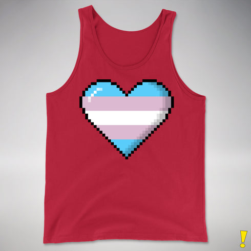 Transgender Pride Pixel Heart Premium Tank Top - Red