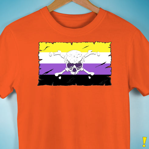 Nonbinary Pride Pirate Flag Premium Unisex T-Shirt - Orange