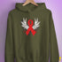 Winged Red Ribbon - World AIDS Day Hoodie - Army