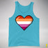 Lesbian Pride 8-Bit Pixel Heart Premium Tank Top - Aqua Triblend