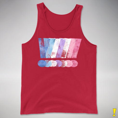 Bigender Pride Grunge Exclamation Points Premium Tank Top - Red