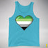 Aromantic Pride 8-Bit Pixel Heart Premium Tank Top - Aqua Triblend