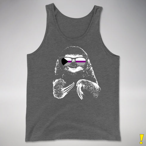 Pride Sloth Demisexual Pride Flag Sunglasses Premium Tank Top - Deep Heather