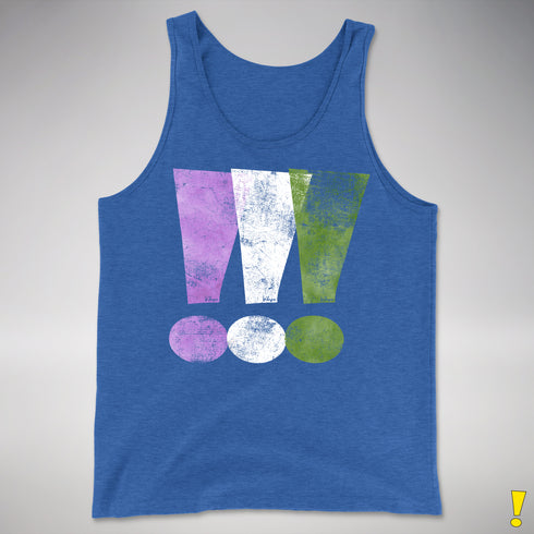 Genderqueer Pride Exclamation Points Premium Tank Top - Royal Blue Triblend