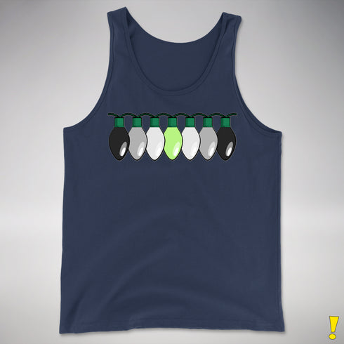 Agender Pride Christmas Lights Premium Tank Top - Navy