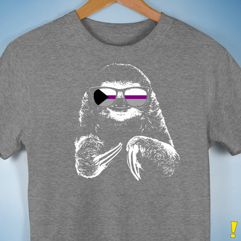 Pride Sloth Demisexual Pride Flag Sunglasses Premium Unisex T-Shirt - Grey Heather