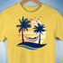 Asexual Pride Hammock Summer Beach Sunset Premium Unisex T-Shirt - Yellow