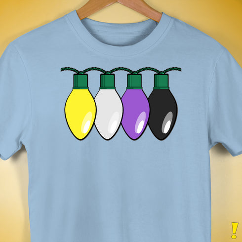 Nonbinary Pride Christmas Lights Premium Unisex T-Shirt - Baby Blue