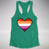 Lesbian Pride 8-Bit Pixel Heart Racerback Tank - Kelly Green