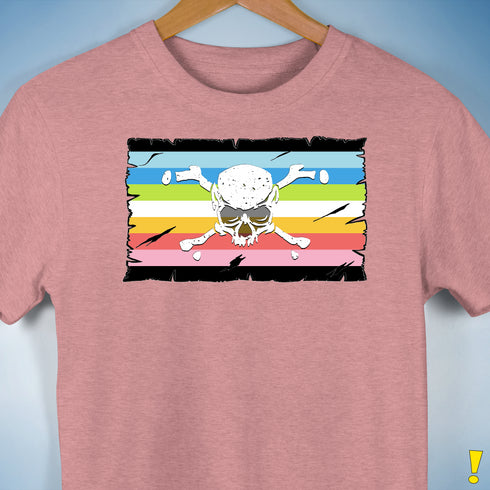 Queer Pride Pirate Flag Premium Unisex T-Shirt - Mauve Heather