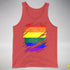 LGBTQ Pride Flag Ripped Reveal Premium Tank Top - Red Triblend
