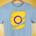 Intersex Pride Flag Ripped Reveal Premium Unisex T-Shirt - Baby Blue