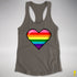 Gilbert Baker Original LGBTQ Gay Rainbow Pride 8-Bit Pixel Heart - Dark Grey