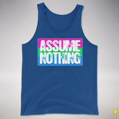 Assume Nothing Polysexual Pride Flag Premium Tank Top - Royal Blue