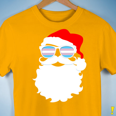 Santa’s Transgender Pride Flag Shades Premium Unisex T-Shirt - Gold