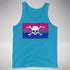 Bisexual Pride Pirate Flag Premium Tank Top - Neon Blue