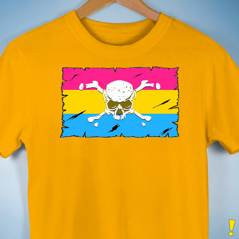 Pansexual Pride Pirate Flag Premium Unisex T-Shirt - Gold