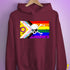 Intersex Inclusive Progress Pride Pirate Flag Hoodie - Maroon