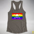 LGBTQ Rainbow Pride Pirate Flag Racerback Tank - Dark Grey