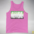 Assume Nothing Aromantic Pride Flag Premium Tank Top - Neon Pink