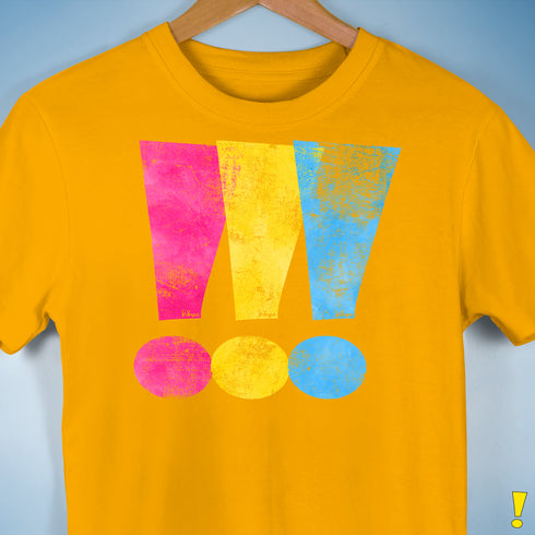 Pansexual Pride Exclamation Points Premium Unisex T-Shirt - Gold