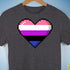 Genderfluid Pride 8-Bit Pixel Heart Premium Unisex T-Shirt - Dark Grey Heather