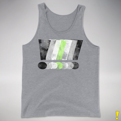 Agender Pride Grunge Exclamation Points Premium Tank Top - Grey Heather
