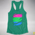 Polysexual Pride Flag Ripped Reveal Racerback Tank - Kelly Green