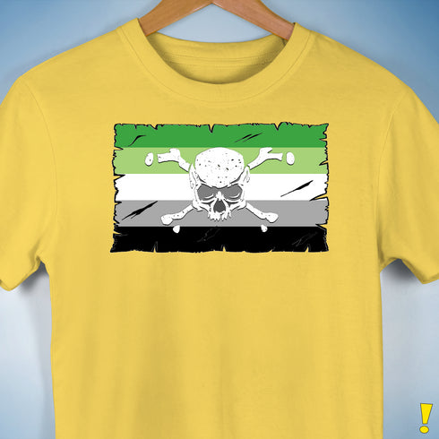 Aromantic Pride Pirate Flag Premium Unisex T-Shirt - Yellow