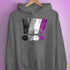 Asexual Pride Exclamation Points Hoodie - Grey Heather