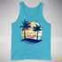 Lesbian Pride Hammock Summer Beach Sunset Premium Tank Top - Aqua Triblend