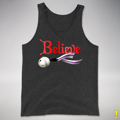 Believe Demisexual Pride Jingle Bell Premium Tank Top - Charcoal Triblend