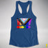 LGBTQ Progress Pride Grunge Exclamation Points Racerback Tank - Royal