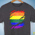 LGBTQ Pride Flag Ripped Reveal Premium Unisex T-Shirt - Dark Grey Heather