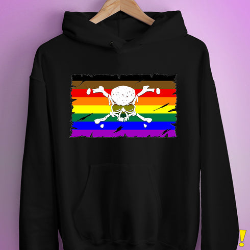 Philly LGBTQ Pride Pirate Flag Hoodie - Black