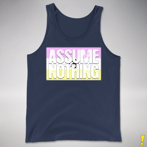 Assume Nothing Twink Pride Flag Premium Tank Top - Navy