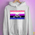 Genderfluid Pride Pirate Flag Hoodie - White