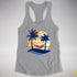 LGBTQ Pride Hammock Summer Beach Sunset Racerback Tank - Heather Grey