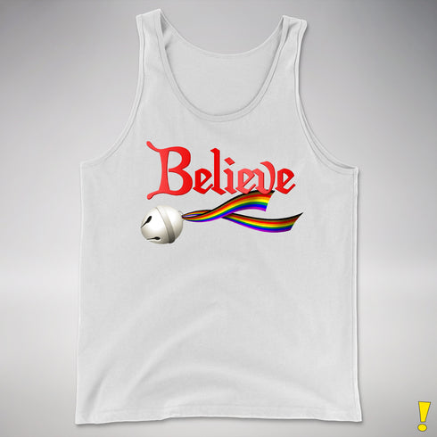 Believe Philly LGBTQ Pride Jingle Bell Premium Tank Top - White