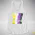 Nonbinary Pride Grunge Exclamation Points Racerback Tank - White