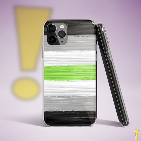 Agender Pride Flag Paint Strokes Clear Case for iPhone®