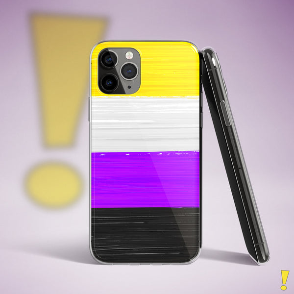 Nonbinary Pride Flag Paint Strokes Clear Case for iPhone®