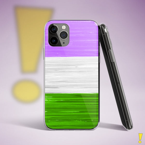 Genderqueer Pride Flag Paint Strokes Clear Case for iPhone®