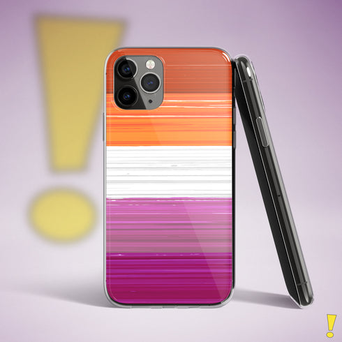 Lesbian Pride Flag Paint Strokes Clear Case for iPhone®