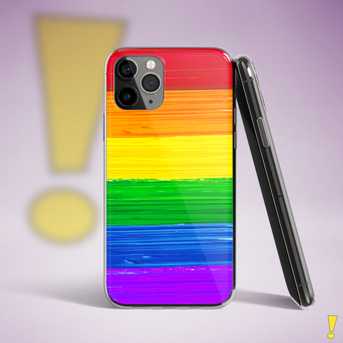 LGBTQ Rainbow Pride Flag Paint Strokes Clear Case for iPhone®