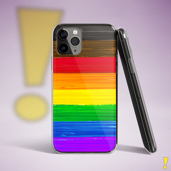 LGBTQ Philly Pride Flag Paint Strokes Clear Case for iPhone®