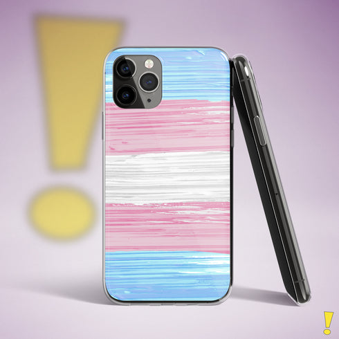 Transgender Pride Flag Paint Strokes Clear Case for iPhone®